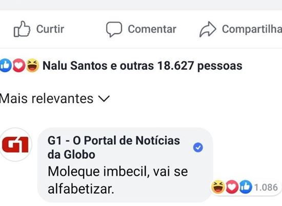 “Moleque imbecil”, diz o G1 no Facebook sobre menino que subiu no carro de Bolsonaro no 7 de setembro