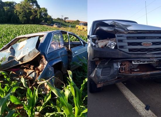 Colisão entre carro e caminhonete deixa dois feridos, na ERS 126, em Paim Filho