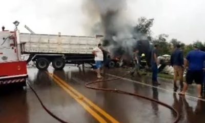 Colisão entre dois caminhões deixa um morto e um ferido em Espumoso